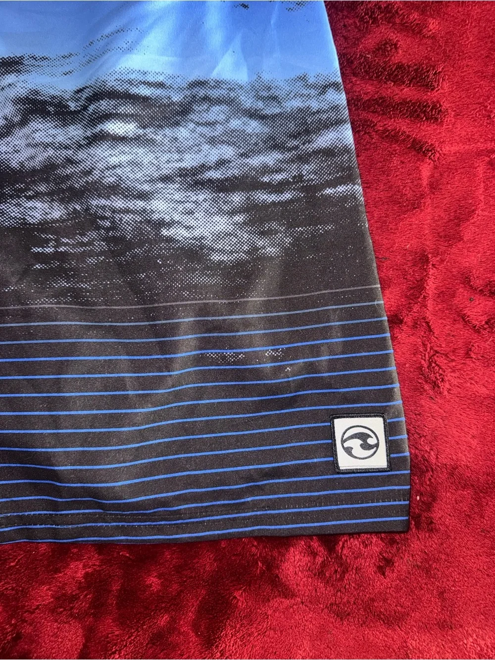 Y2k OceanCurrent board shorts with blue and black Size Large